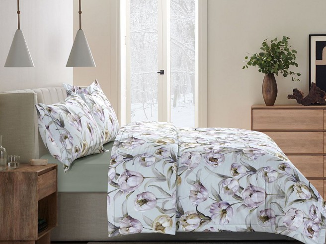 Комплект с ЛЕТНИМ одеялом из египетского хлопка Premium 200х220 см, 2364-OMP